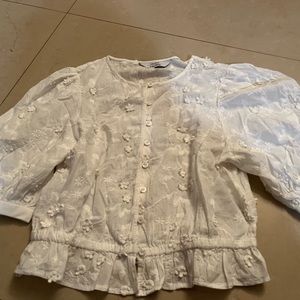 COPY - White embroidered crop top